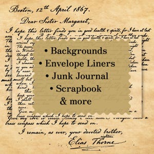 Cursive Vintage Script Scrapbook | Overlay | Handwritten Letter Page | Ephemera PDF (Digital Download) Journaling | Gift