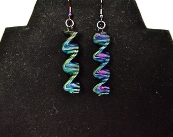 Spiral electroplated steel earrings. | Evening wear | Concert | Punk | Cyberpunk | DJ | Music