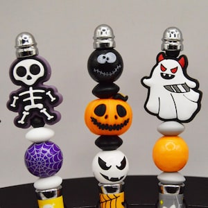 Halloween Pens, Skeletons, Bat, Witch hat, Black cat, Pumpkin, Ghost