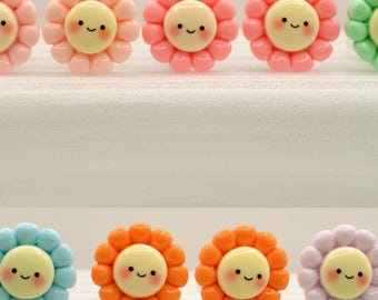 Leende blommor, örhängen med clips