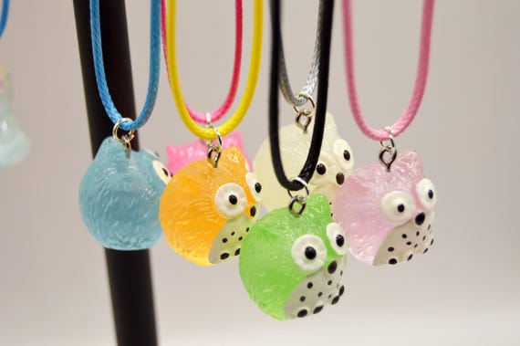 Owl Pendant Necklaces, Glow in the dark.