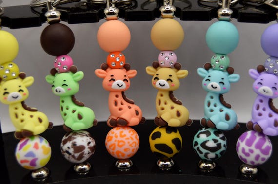 Giraffe Key Chains in pastel colors