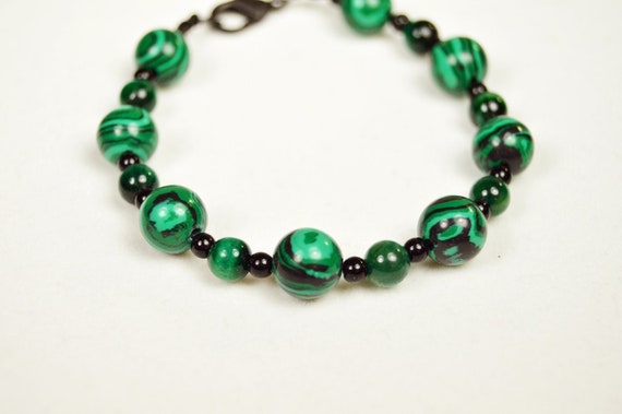Malachite Anklet, Tiger-eye, Green, Beaded, Large, 8 inch, Summer, Sandals