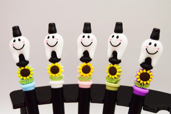 Smiling Teeth Dentist 5 pen set, office, gift, fun, cute, smiles, refillable, hygienist, office, group gift