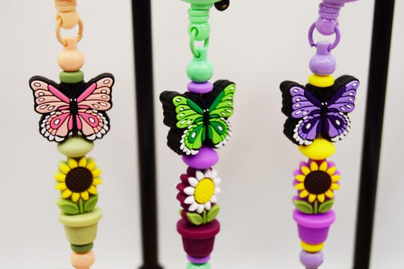 Butterfly and Flower Pot Badge Reel, professional, Security, Clearance, Hospital, Nursing home