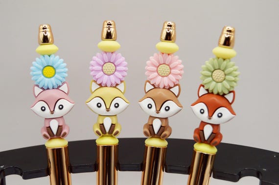 Gold Fox Pens, Elegant, cute, flowers, office gift, group gift bags, club, refills included