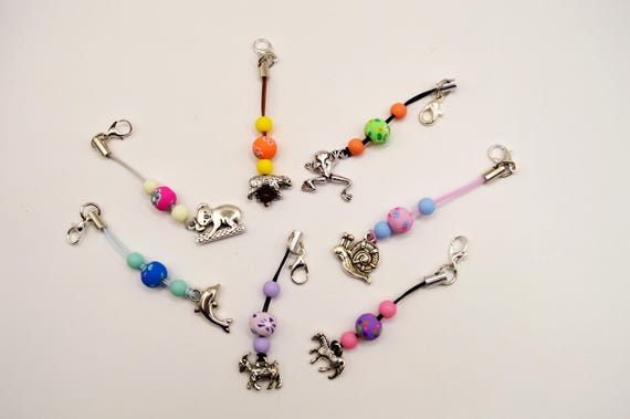 Polymer Clay Animal Phone Charm: Goat, Frog, Zebra, and More