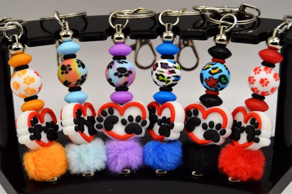Hart and Paws furry Key Chain, purse hanger, backpack