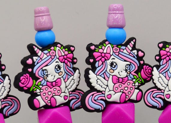 Adorable Unicorn 5 Pen Set, girls birthday party, favors, gift bags, group, with refills