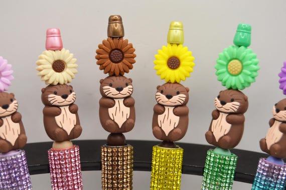 Otter Flower Pens with Rhinestones