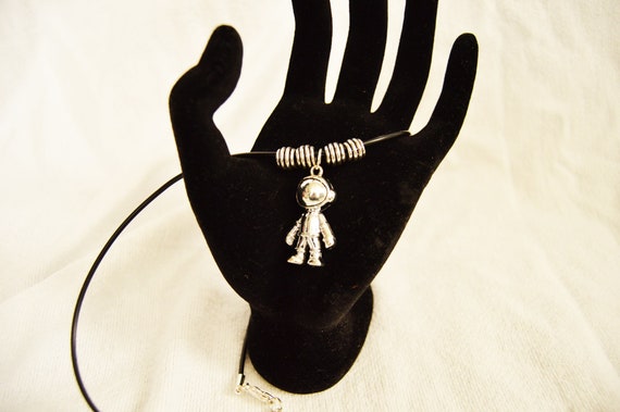 Astronaut necklace, Science, Space, Men, Women, Silver, Black