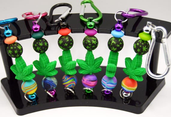 Marijuana Leaf Key chain, Space, Planets, Rainbow, Summer concert, Gathering, Party, Rave