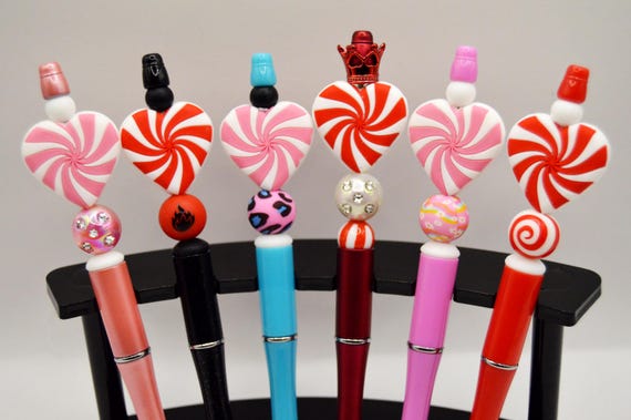 Candy Swirl Heart Pens