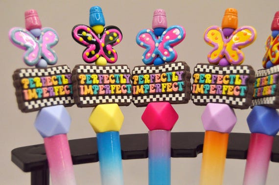 Colorful Butterfly Pen: Silicone Bead, Nature Gift