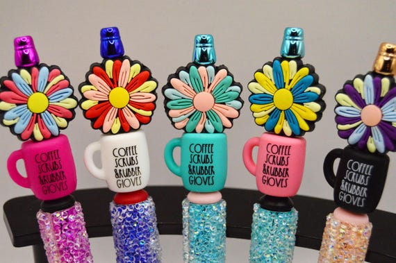 Coffee, Scrubs and Rubber Gloves Pens with Flowers