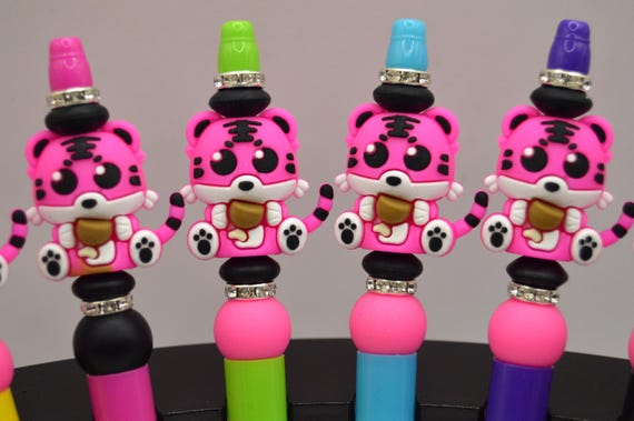 Hot Pink Tigers with Coffee cup Pens