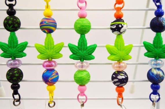 Cannabis Leaf Reel Badge Holder