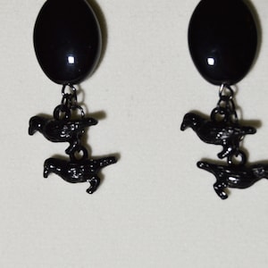 Black Raven Earrings,  Goth, Halloween, Punk, Poe, All Black