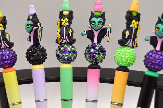 Evil Fairy Pens: 3D Silicone Bead Pens with Rhinestones (2 Refills)