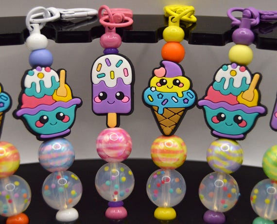 Ice Cream Key Chains, Back pack clip, purse clip, car hanger