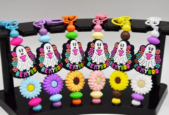 Be My Boo Key Chain, cute, colorful, love, Halloween, flowers, Ghost, pretty