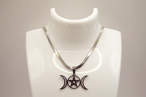 Moon Goddess, Silver necklace, Wiccan, Feminine, Empowerment, Gift for her