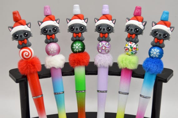 Kitten Christmas Pen, colorful, refills included