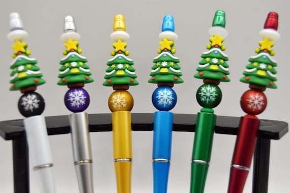 Christmas tree, metallic pens, great for an office, comes with refills