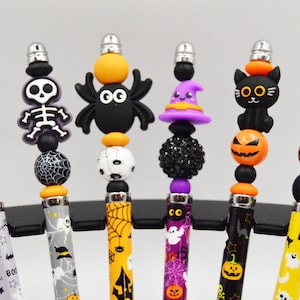 Halloween Pens, Skeletons, Spider, Witch hat, Black cat, Pumpkin, gift