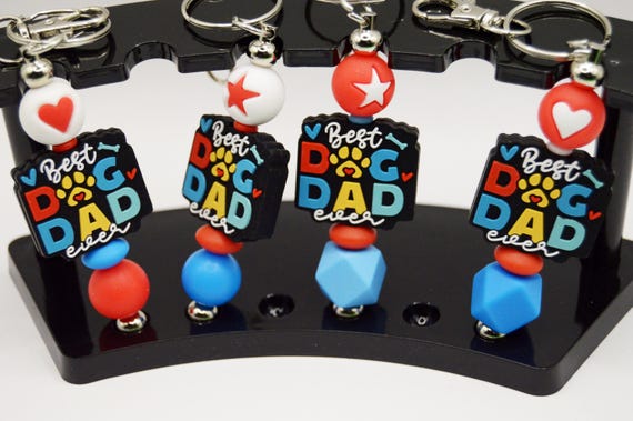 Best Dog Dad Ever Key Chain, fur papa, Fathers Day, Soft beads, Durable