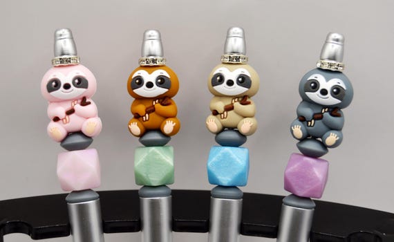 Silver Sloth Pens with Refills