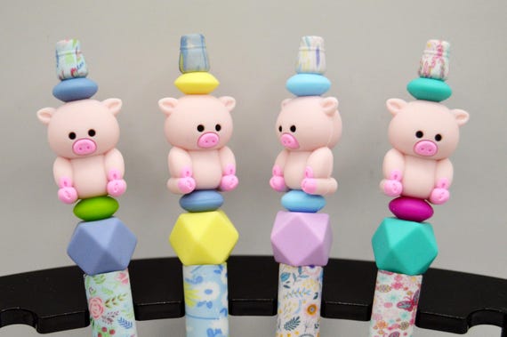 Pink Pig Pens, Soft, Floral Pens