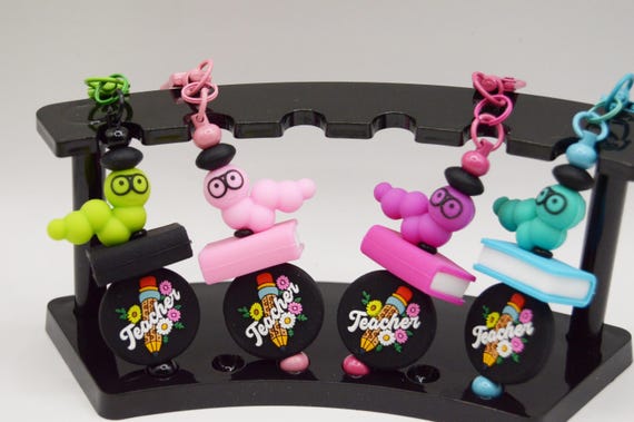 Book Worm Teacher key chains, gifts, graduation, grade school, junior high, funny, cute