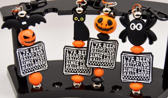 I've been ready for Halloween since last Halloween keychain, funny, pumpkin, bat, cat, spider