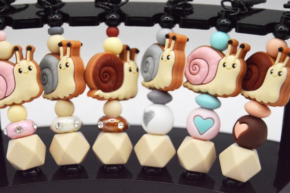 Fancy Snail Key Chains, soft, sweet, bling, gift for her