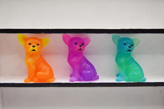 Chihuahua Figures that glow, Mixed colors, Dog lover, Fur baby, gift, small