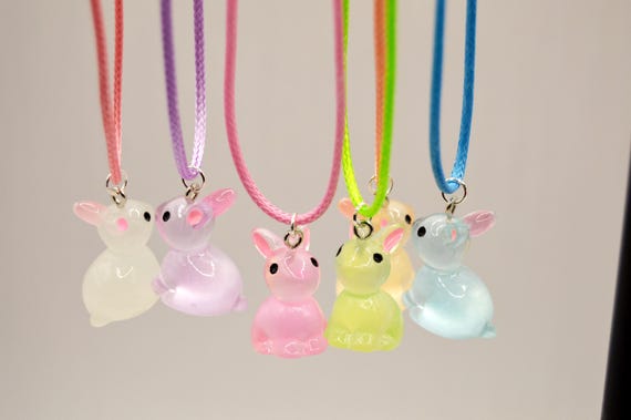 Glow in the Dark Bunny Necklaces!