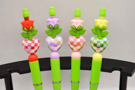 Rose Pens with Checker Hearts