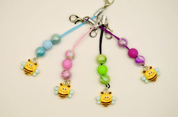 Happy Little Bee Phone Charms with Dust Plug