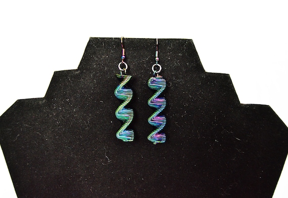 Spiral electroplated steel earrings. | Evening wear | Concert | Punk | Cyberpunk | DJ | Music