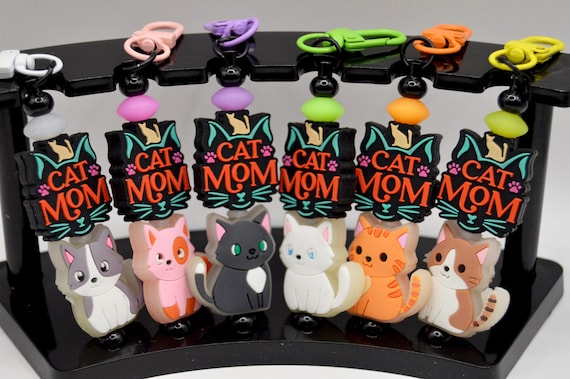 Cat mom, glow in the dark key chain