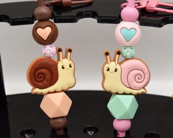 Snails with Hearts Keychain