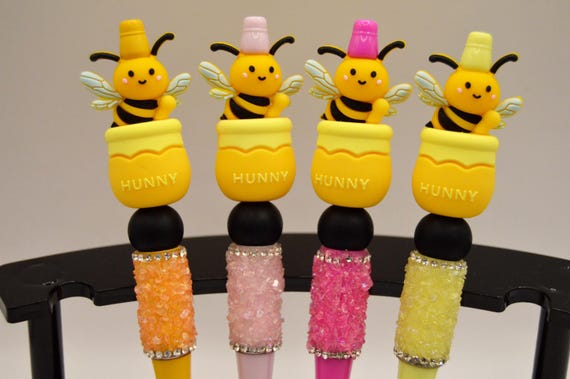 Bumble Bee Silicone Beaded Pen with 2 Refills