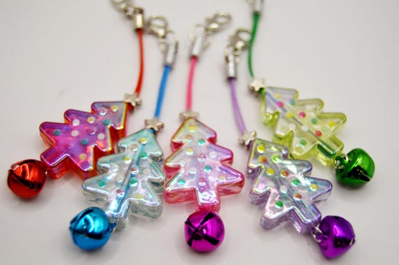 Colorful Christmas Tree Phone Charms, comes with dust plug!