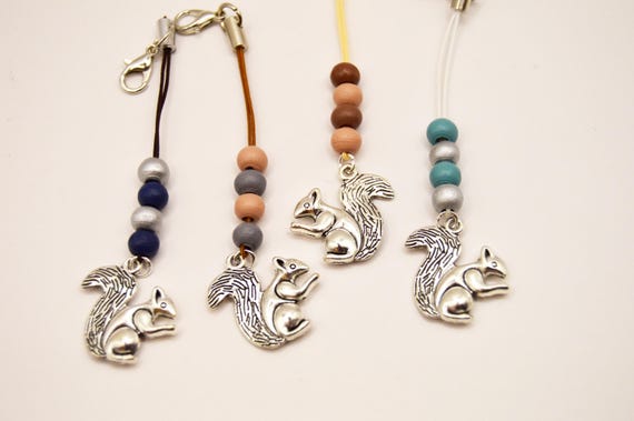 Squirrel Phone Charm with Dust Plug