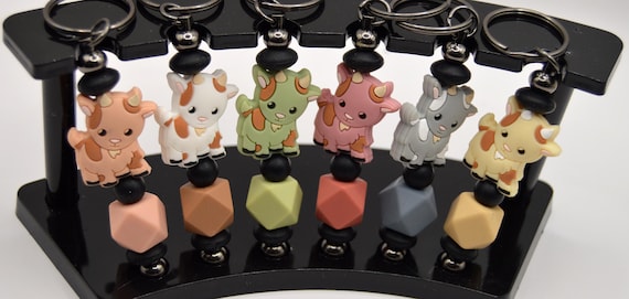 Cutie little Goat Key chains, earth colors, soft, silicone, great gift, yoga, farm