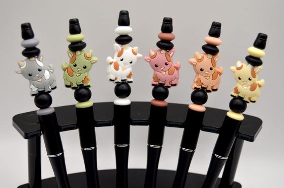 Cute Goat pens, gift, yoga, choose from 6 different colors, refills included