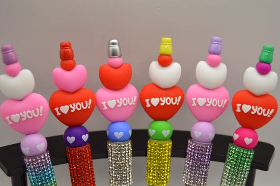 I love You Pens with Red or Pink Hearts