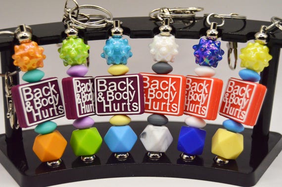 Back and Body Hurts Key Chain, Humor, Older, Birthday gift, over 50