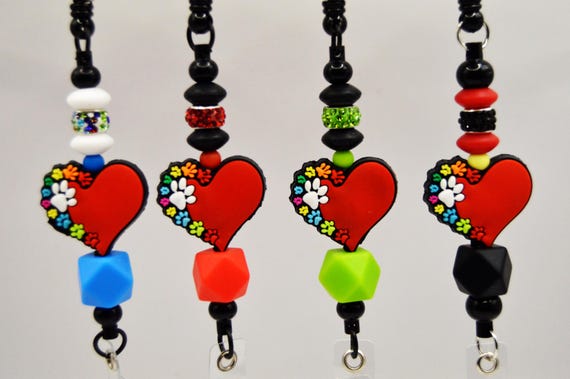 Paw Heart Badge Reel, Vet, shelter, animal worker